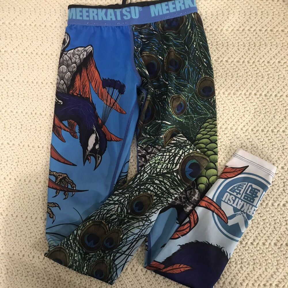 Tatami Fightwear Flying Peacocks Spats Size X-small Grappling Tights Stretch